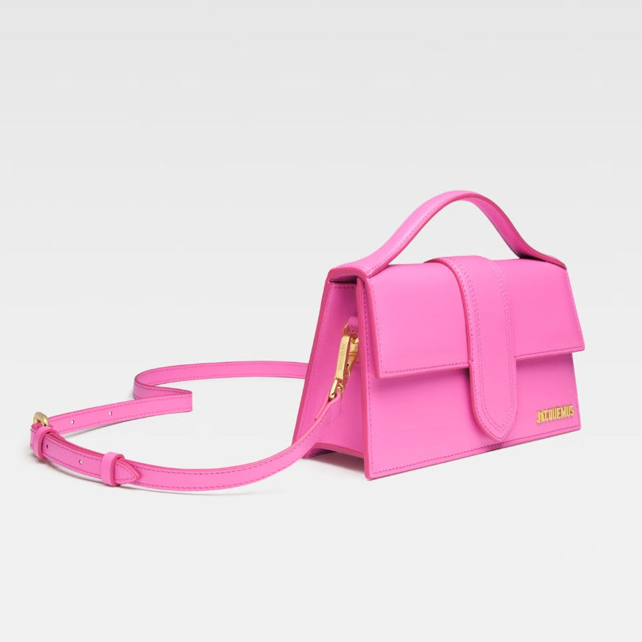 Neon Pink Leather Le Grand Bambino Handbag