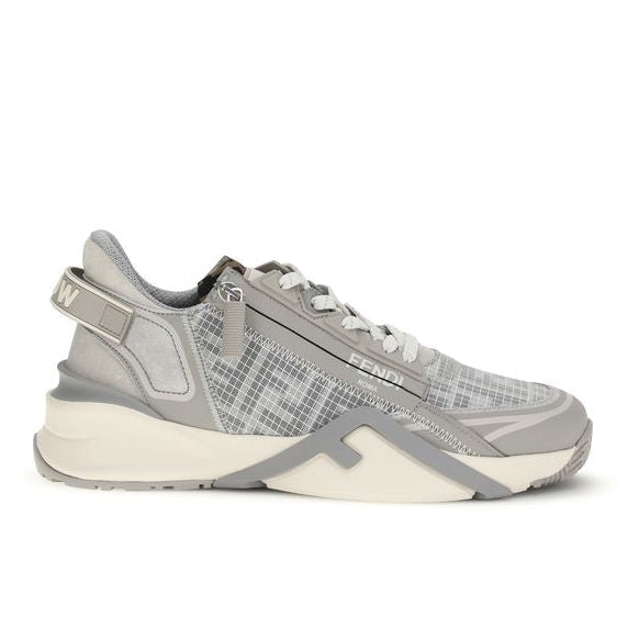 Gray Polyester Athletic Sneakers