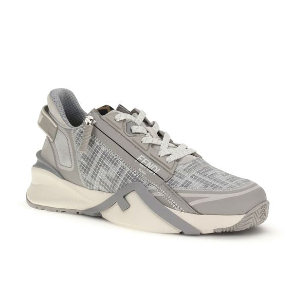 Gray Polyester Athletic Sneakers