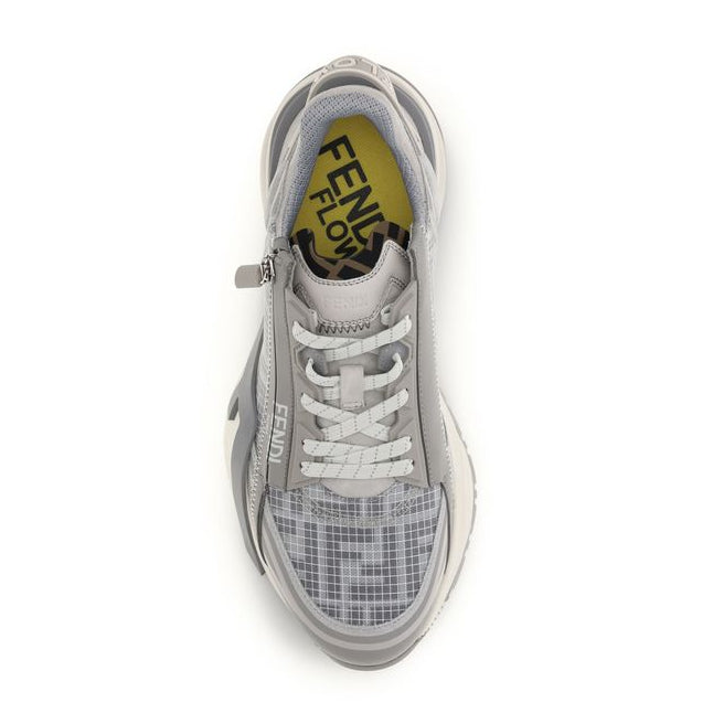 Gray Polyester Athletic Sneakers