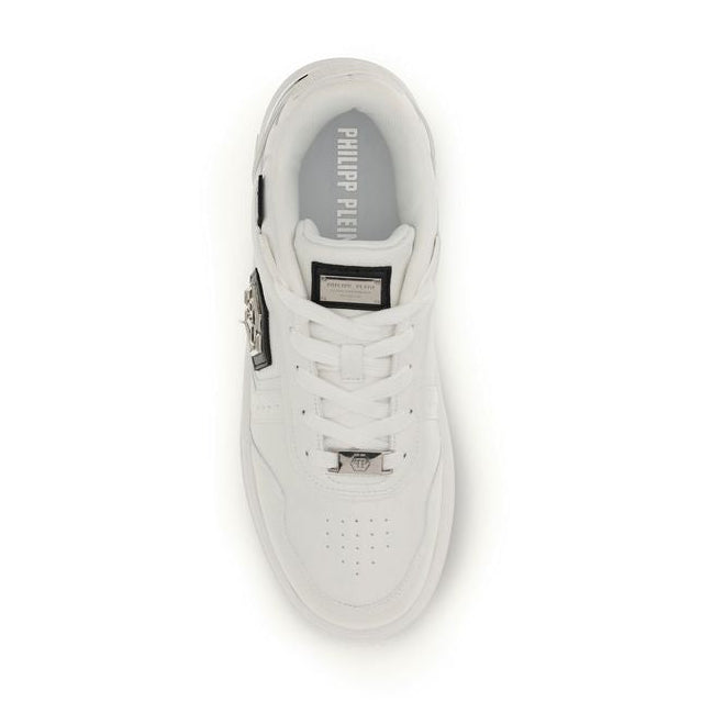White Calf Leather Bos Taurus Athletic Sneakers