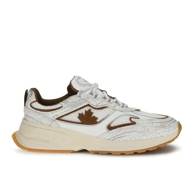 White Calf Leather Bos Taurus Athletic Sneakers
