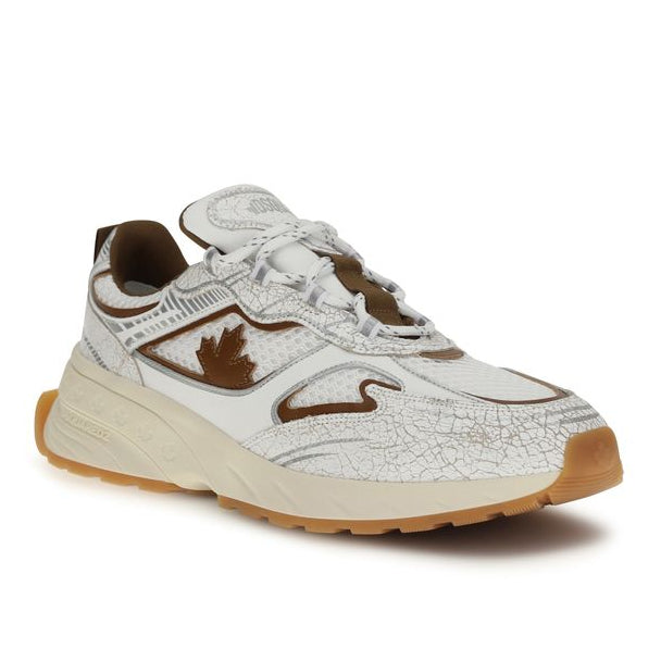 White Calf Leather Bos Taurus Athletic Sneakers