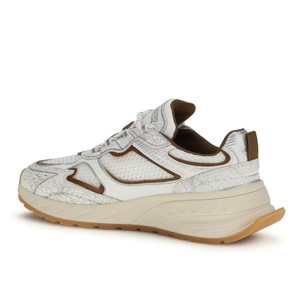 White Calf Leather Bos Taurus Athletic Sneakers