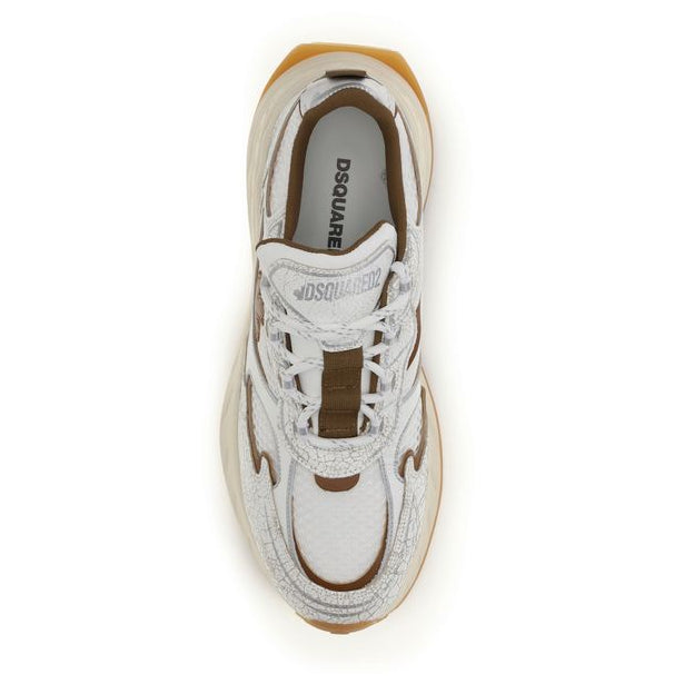 White Calf Leather Bos Taurus Athletic Sneakers