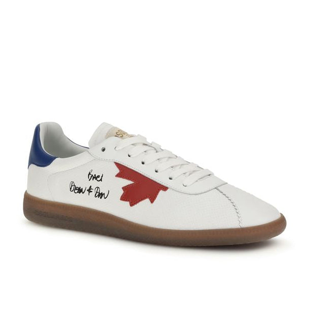 White Calf Leather Bos Taurus Chunky Sneakers