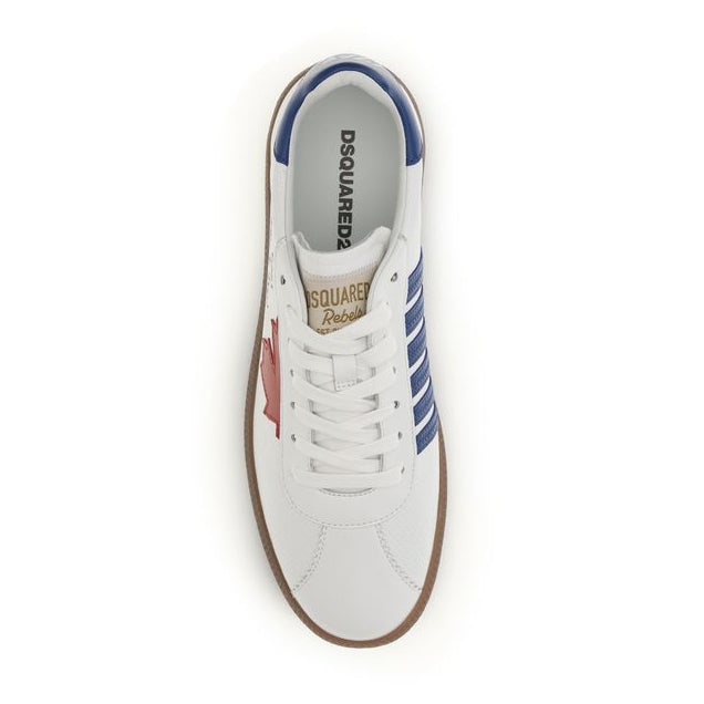 White Calf Leather Bos Taurus Chunky Sneakers