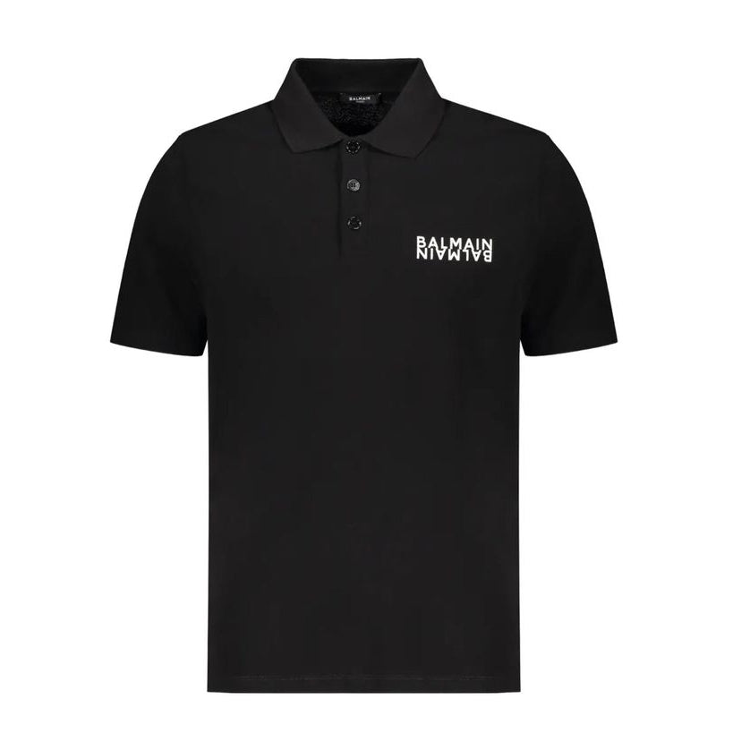 Black Cotton Polo Shirt