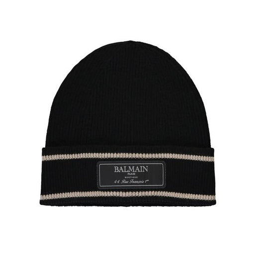 Black Merino Wool Beanie
