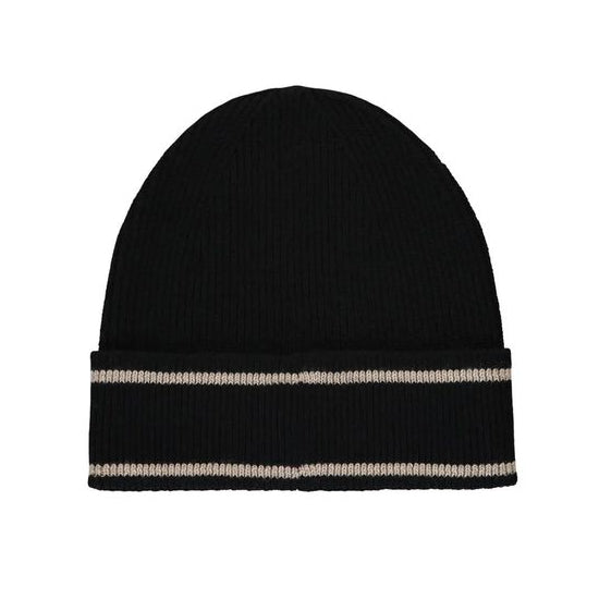 Black Merino Wool Beanie