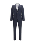 Blue Fleece Wool Two-Piece Suit