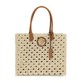 Beige Cotton Shoulder Bag