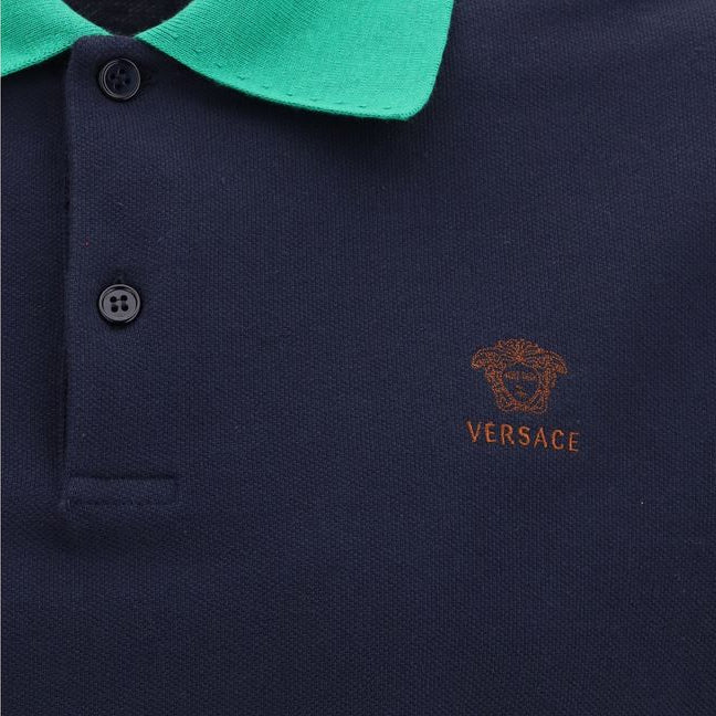 Blue Cotton Polo Shirt