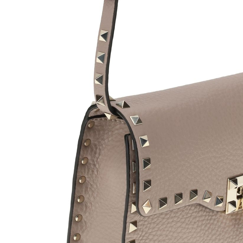 Beige Calf Leather Bos Taurus Shoulder Bag