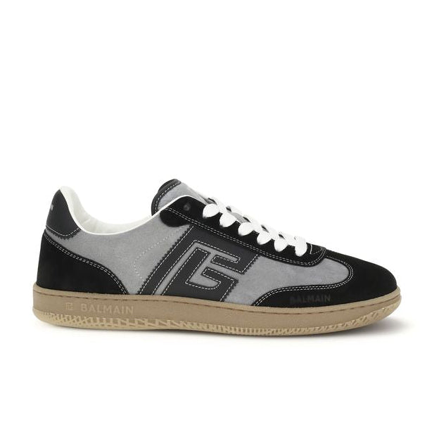 Gray Calf Leather Bos Taurus Low Top Sneakers