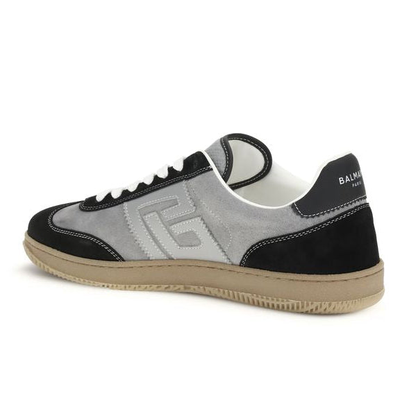 Gray Calf Leather Bos Taurus Low Top Sneakers