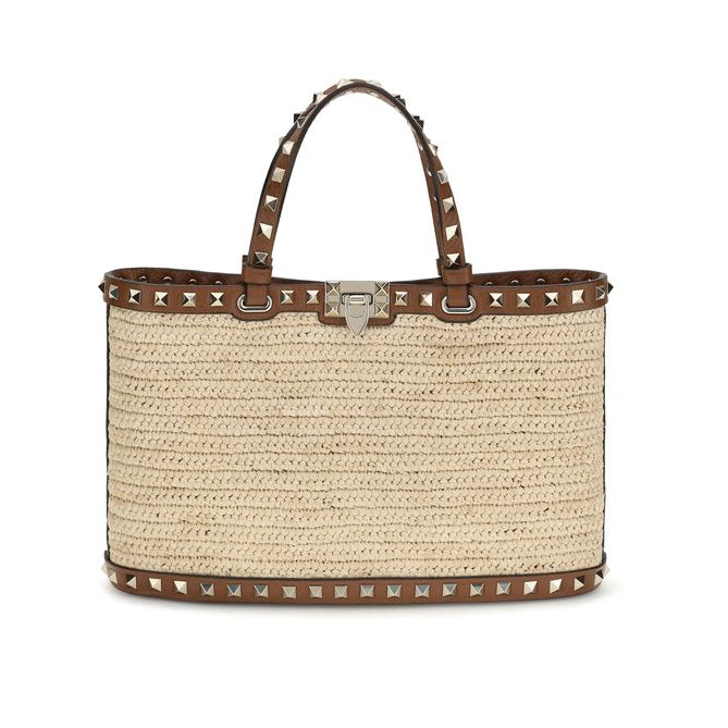Beige Raffia Shoulder Bag