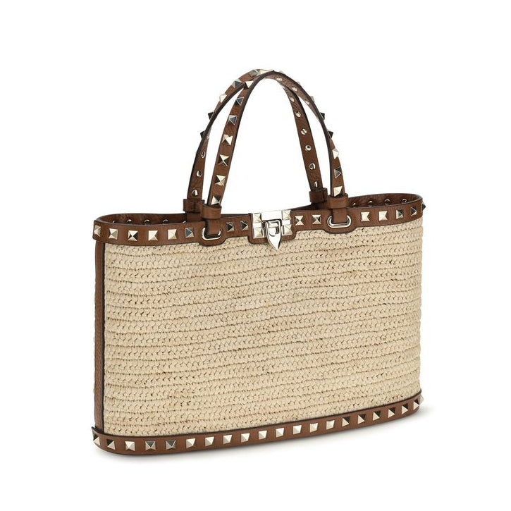 Beige Raffia Shoulder Bag