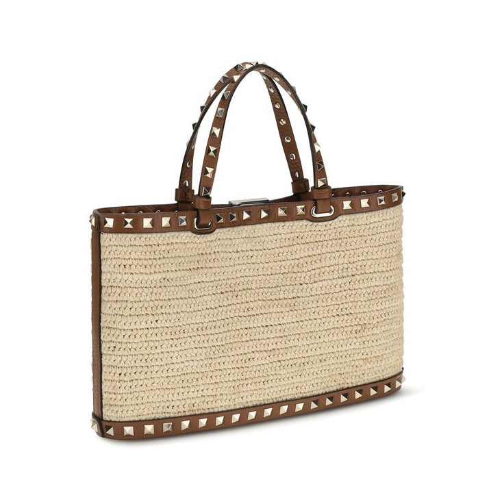 Beige Raffia Shoulder Bag