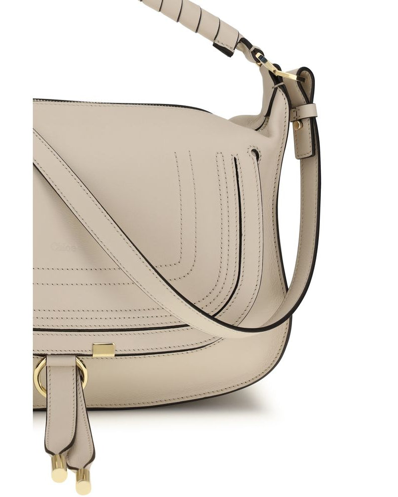 Beige Calf Leather Bos Taurus Shoulder Bag