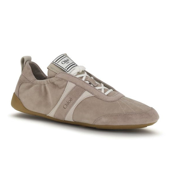 Beige Calf Leather Bos Taurus Athletic Sneakers