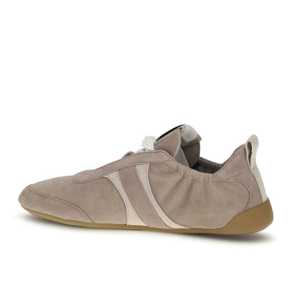 Beige Calf Leather Bos Taurus Athletic Sneakers