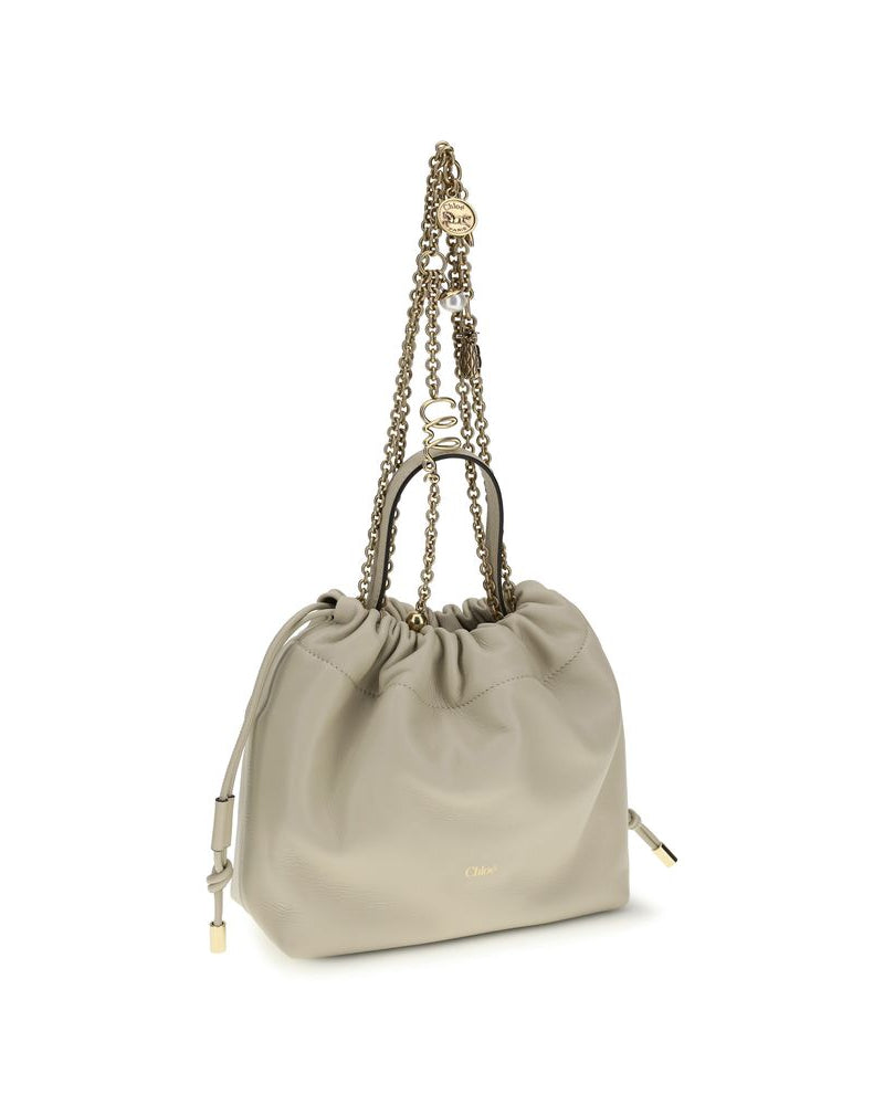 Chloé - Icons Chain Shoulder Bag in Pelle Beige