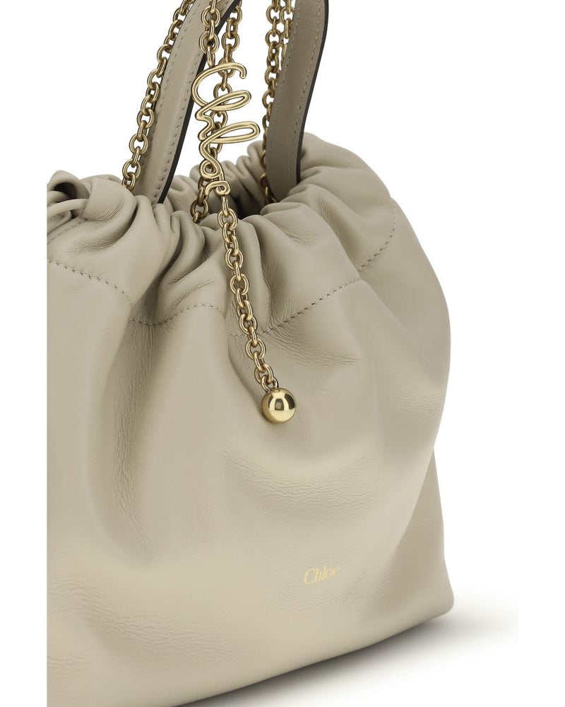 Chloé - Icons Chain Shoulder Bag in Pelle Beige