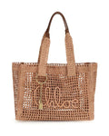 Beige Raffia Shoulder Bag