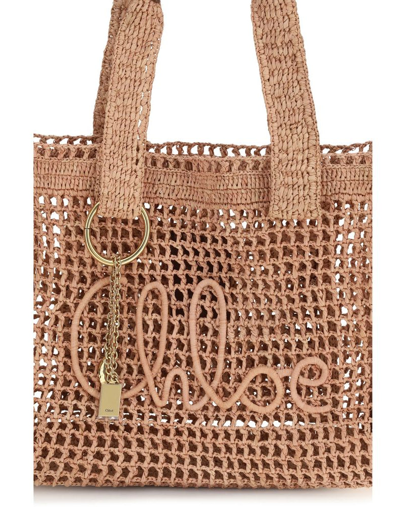Beige Raffia Shoulder Bag