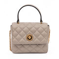 Taupe Quilted Leather Handbag