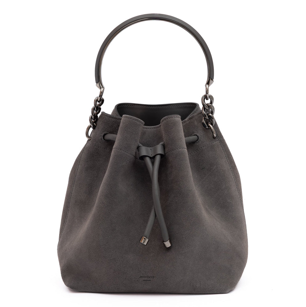 Dark Grey Bon Bon Suede Bucket