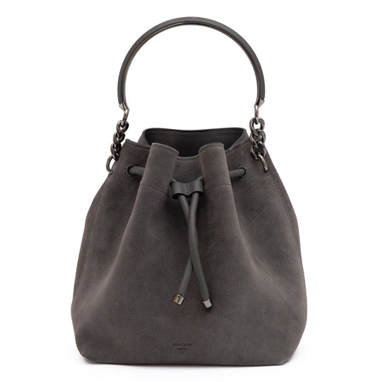 Dark Grey Bon Bon Suede Bucket