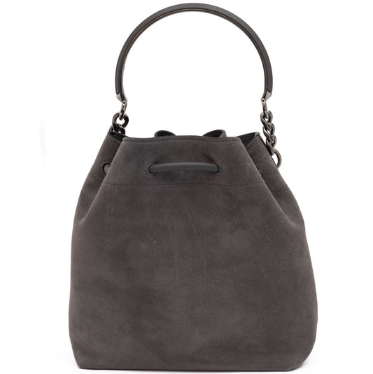 Dark Grey Bon Bon Suede Bucket