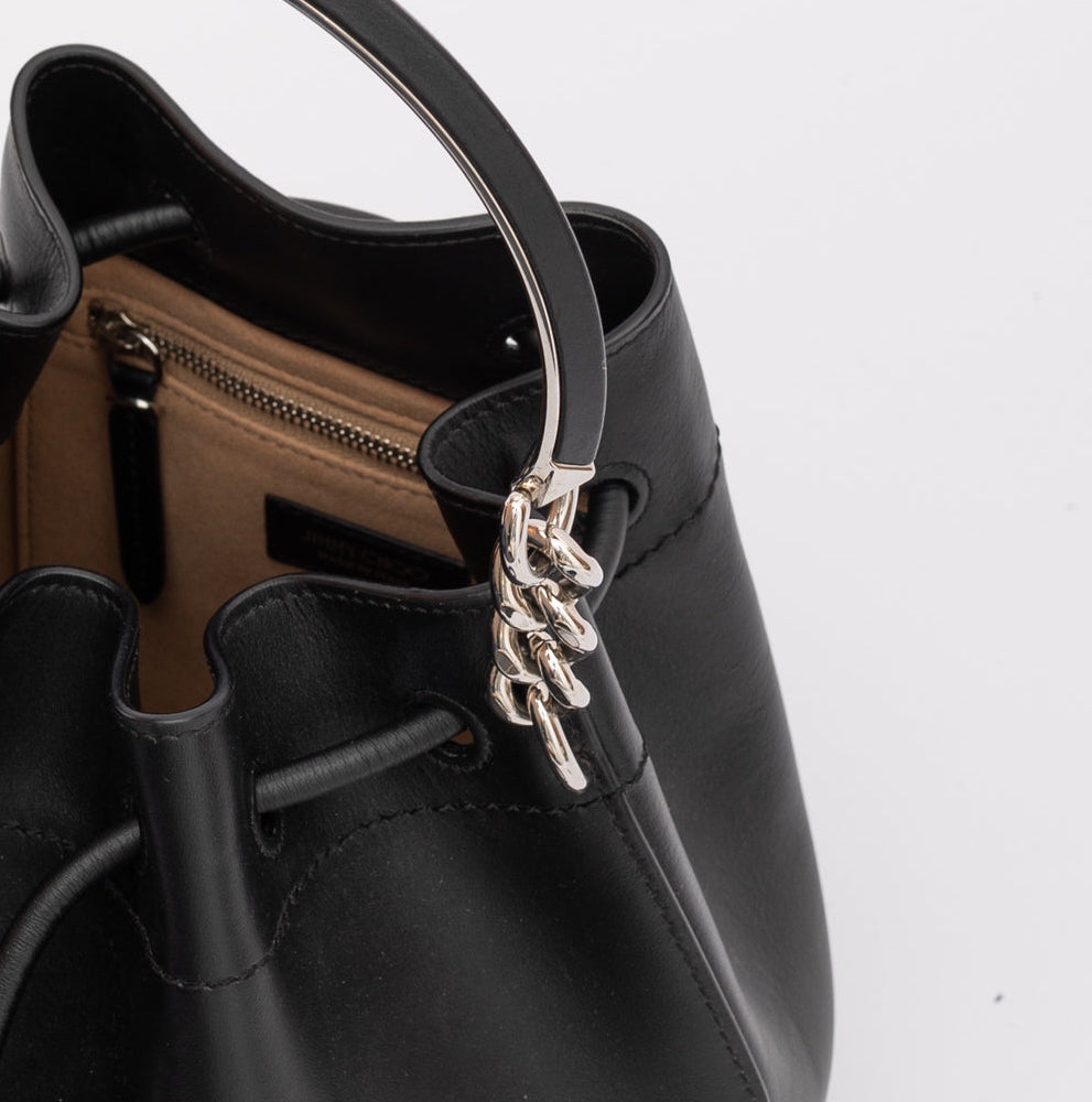 Black Bon Bon Leather Bucket