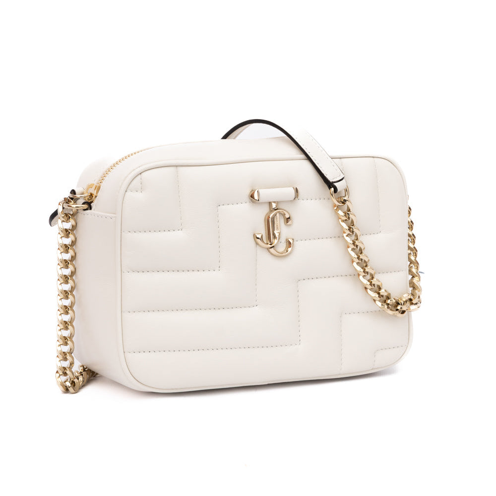White Leather Avenue Camera Crossbody Bag