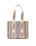 Beige Linen Tote Bag