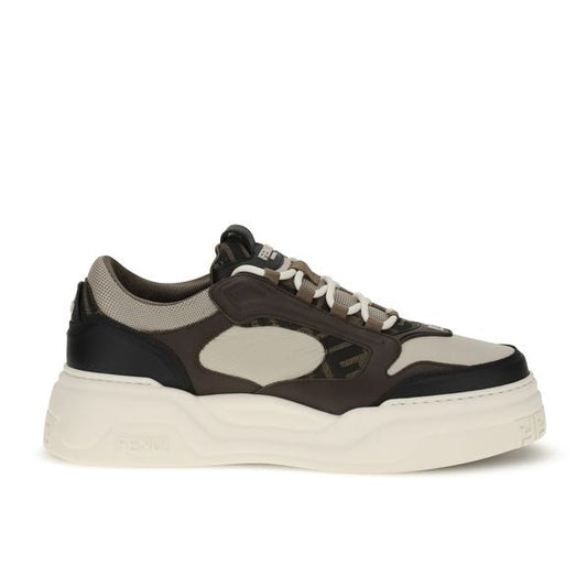 Black Calf Leather Bos Taurus Chunky Sneakers