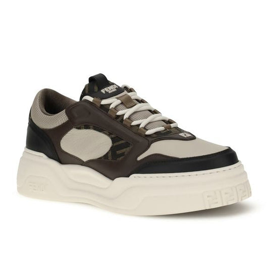 Black Calf Leather Bos Taurus Chunky Sneakers