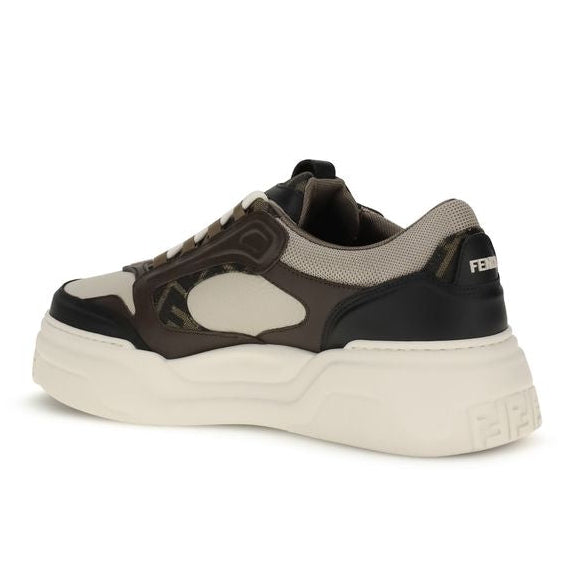 Black Calf Leather Bos Taurus Chunky Sneakers