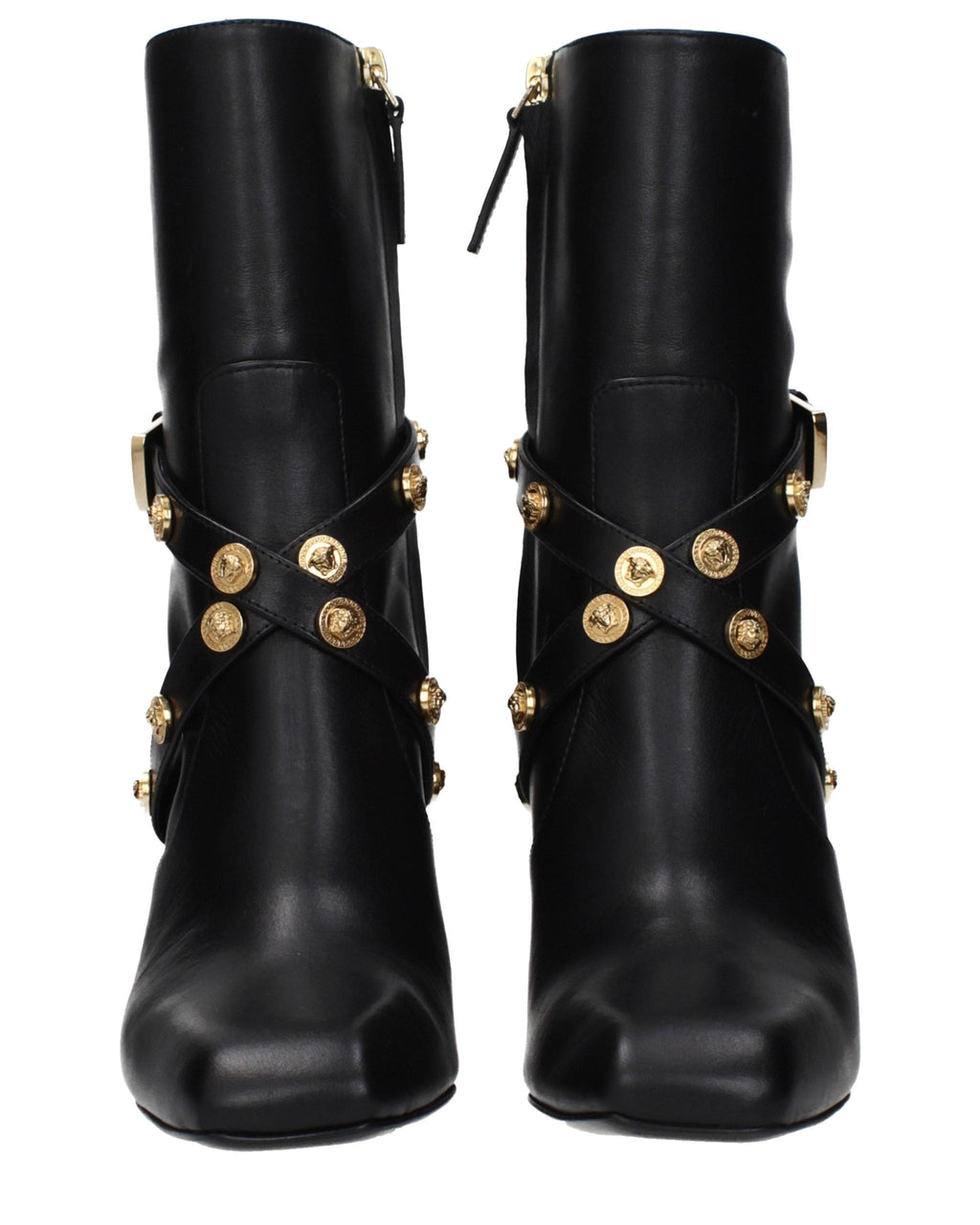 Black Leather Ankle Boots