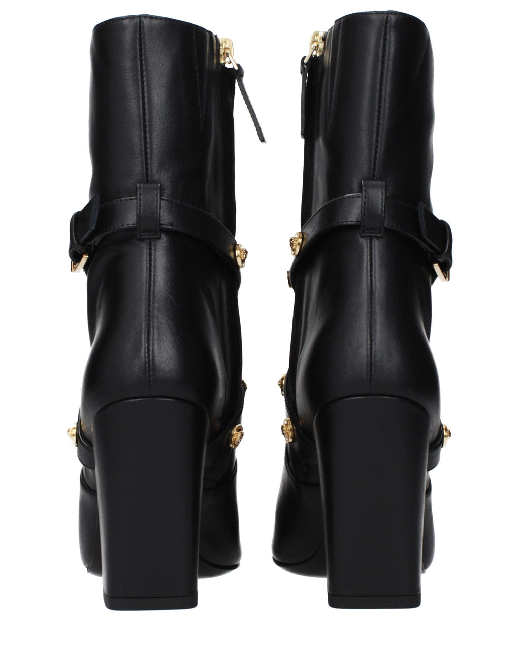 Black Leather Ankle Boots