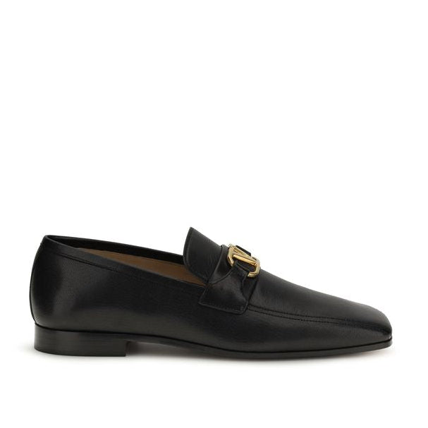 Black Goatskin Slip-On Loafers
