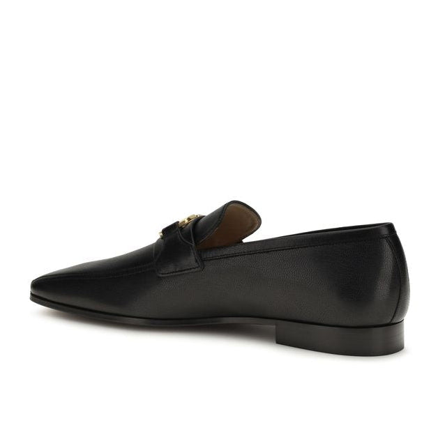 Black Goatskin Slip-On Loafers