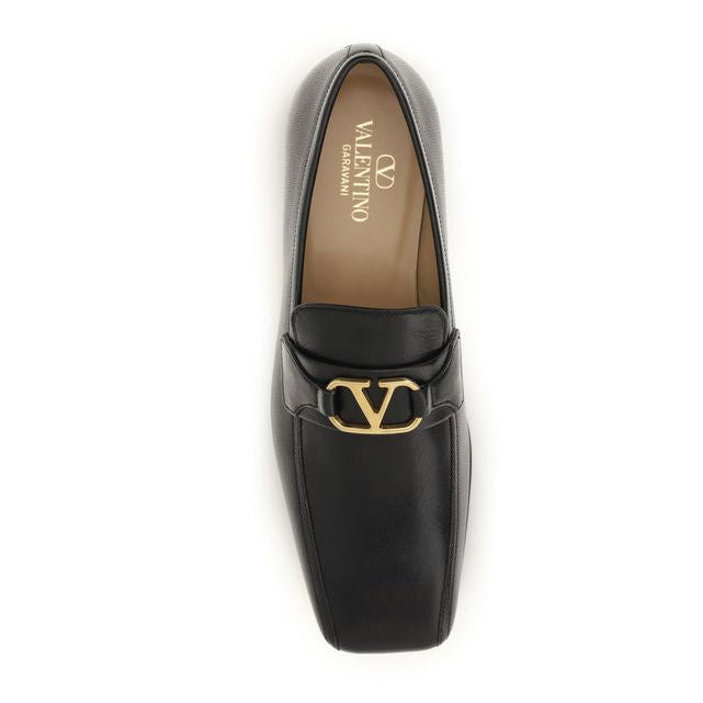 Black Goatskin Slip-On Loafers