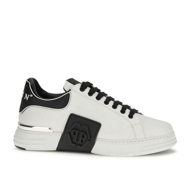 White Calf Leather Bos Taurus Low Top Sneakers