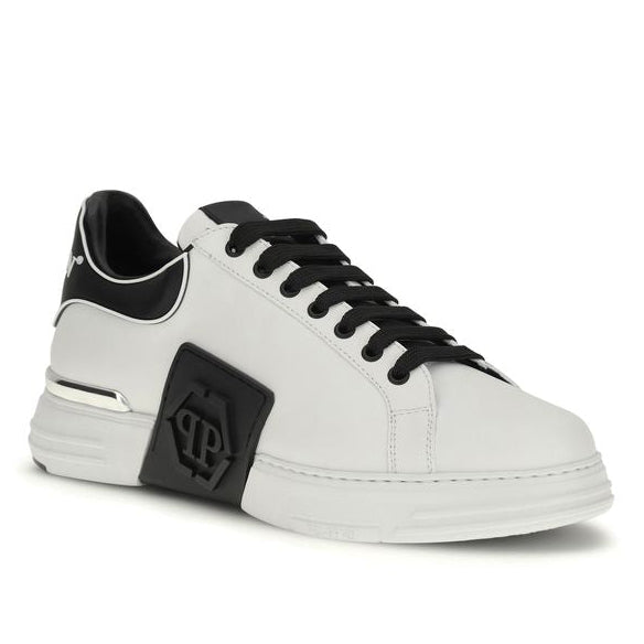 White Calf Leather Bos Taurus Low Top Sneakers