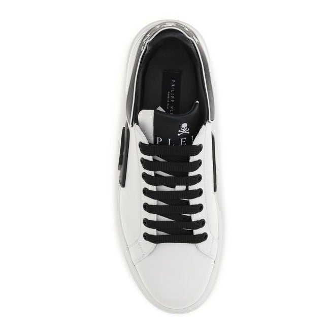 White Calf Leather Bos Taurus Low Top Sneakers