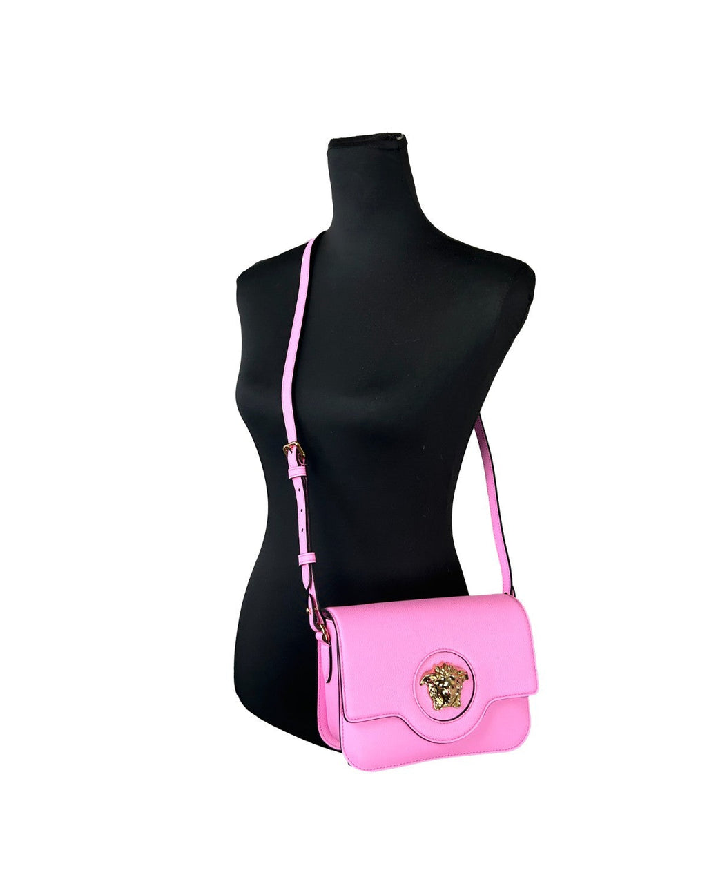 Versace La Medusa Pink Leather Shoulder Crossbody Bag Purse