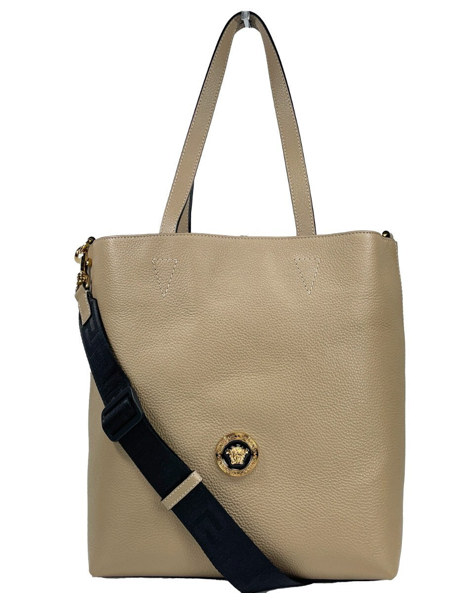 Versace Medusa Large Leather Tote Bag With Pouch